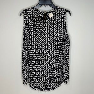 Chico’s Black White Geo Print Sleeveless Blouse